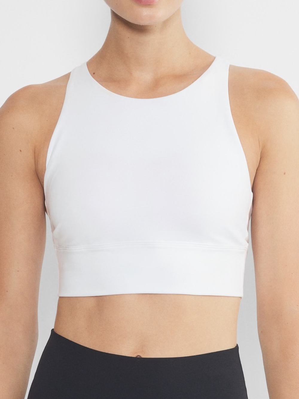 High Neck Light Beige Sports Bra